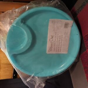 Pampered Chef Outdoor Party Plates Picnic Set of 6 Blue Green New NIP Summer
